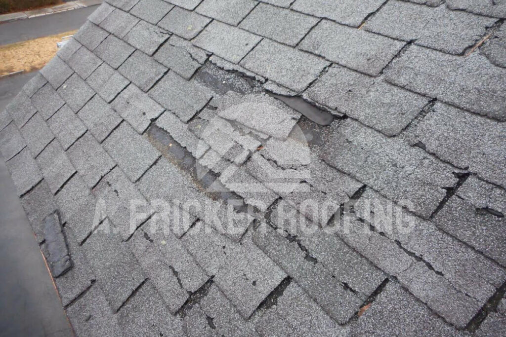 Missing or damaged shingles