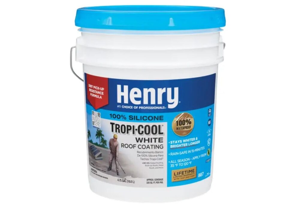 887 tropi-cool white 100% silicone reflective roof coating