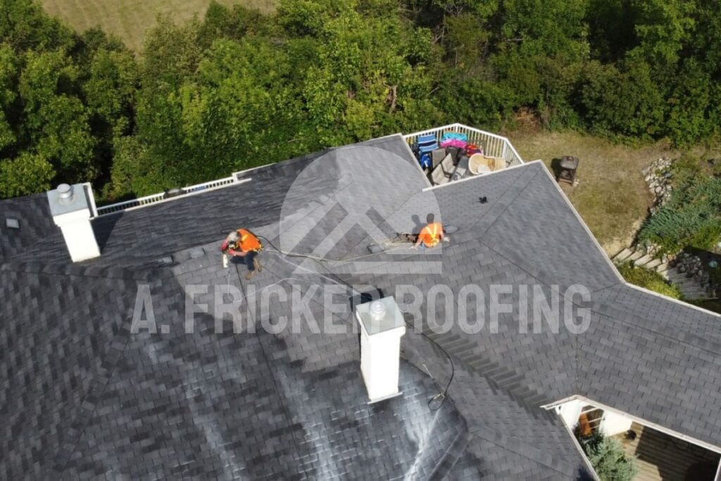 Faded roof shingles