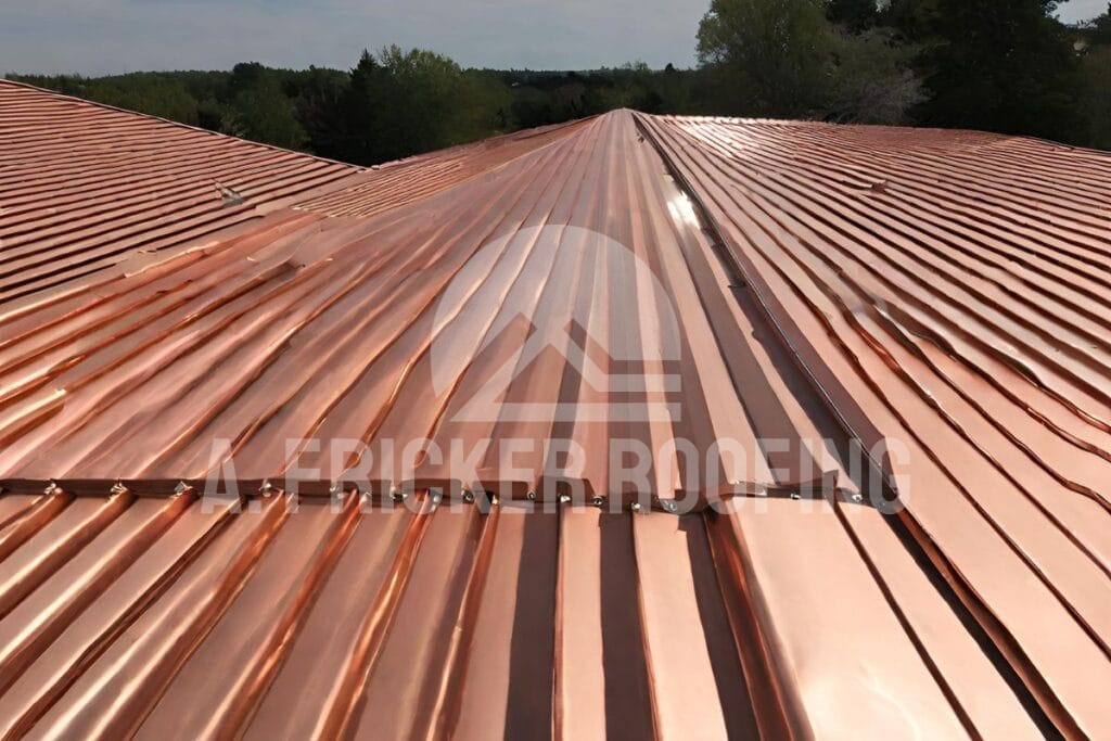 Copper metal roof