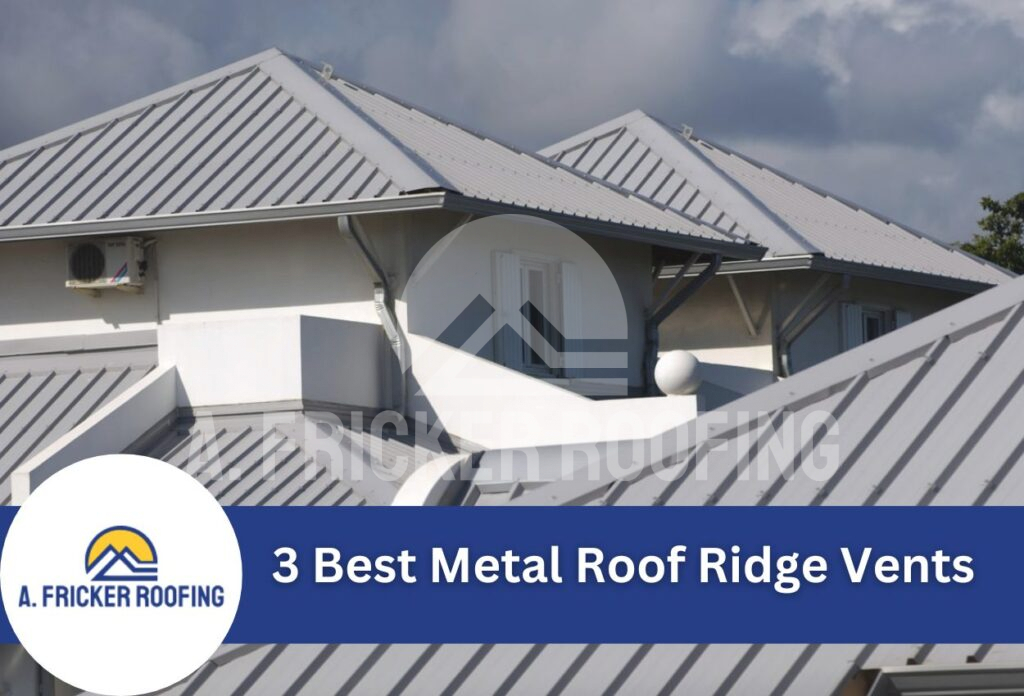 Modern house with metal roof ridge vents for proper attic ventilation system