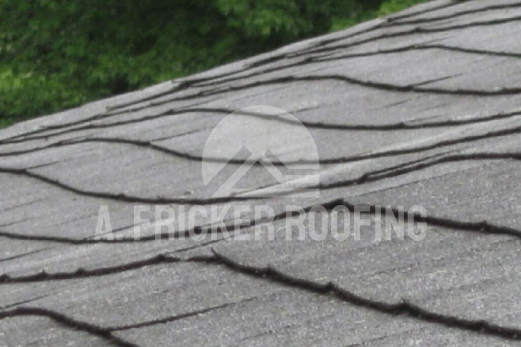 Wavy roof shingles