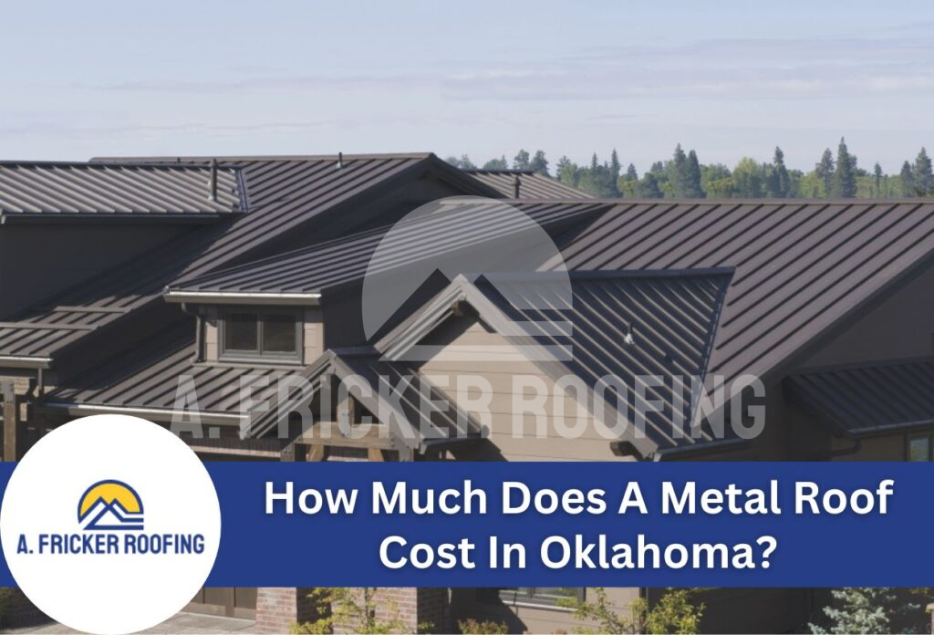 Modern home with dark metal roofing installation in oklahoma residential area