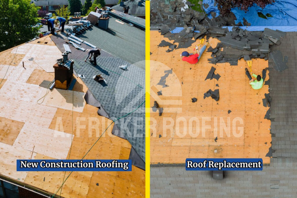 Difference between new construction roofing & roof replacement