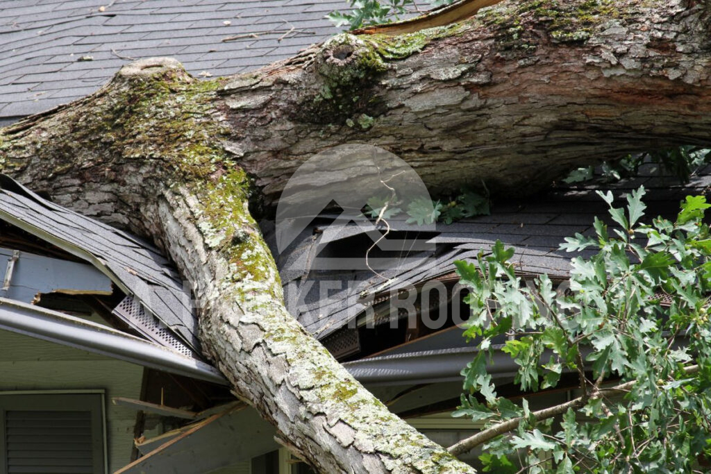 Gutter damaged by falling objects