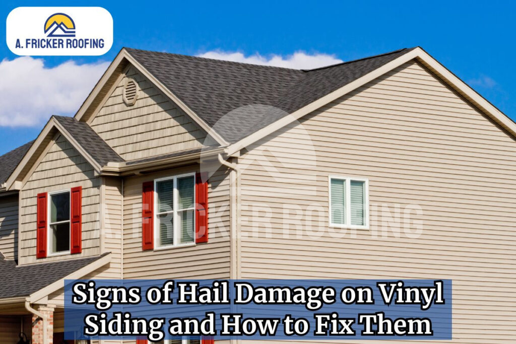 Hail damage on vinyl siding