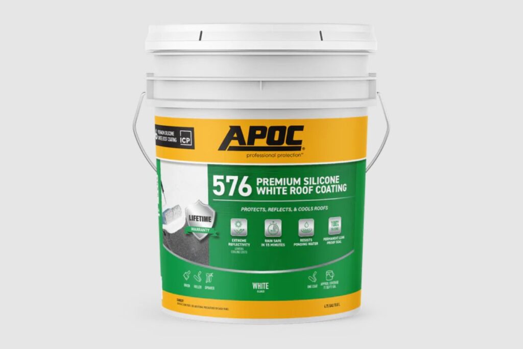 Apoc® 576 premium silicone white roof coating