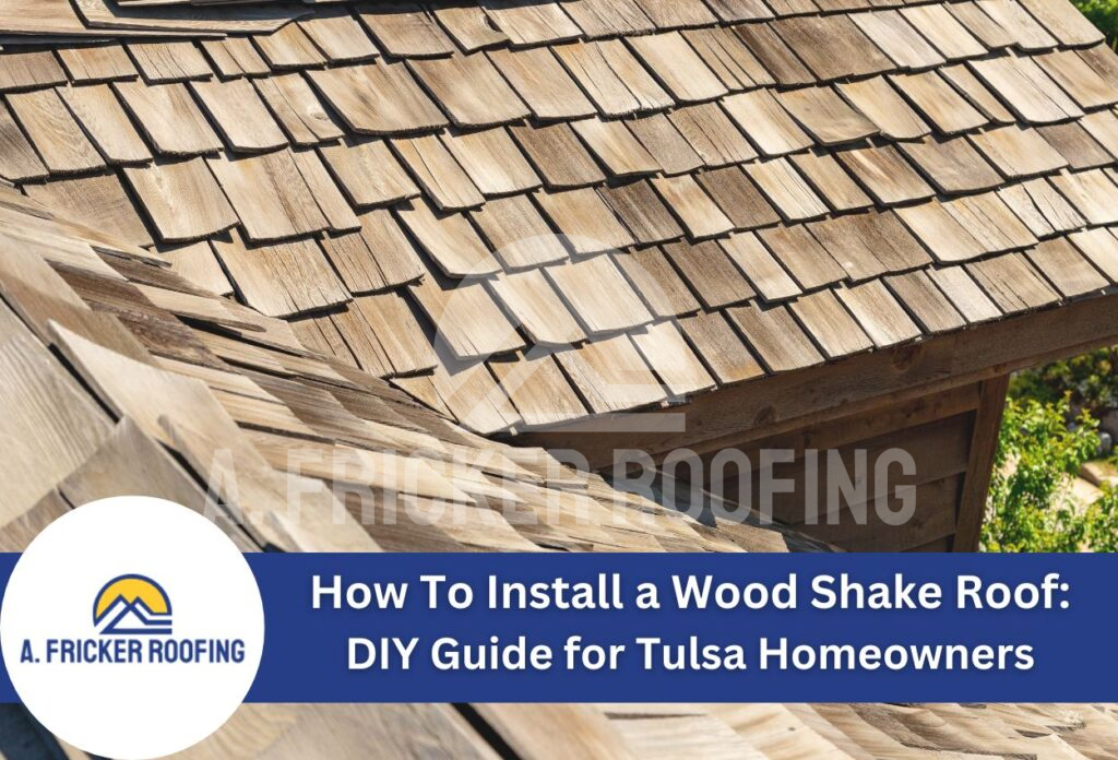 Wood shake roof installation guide showing cedar shingles on house roof