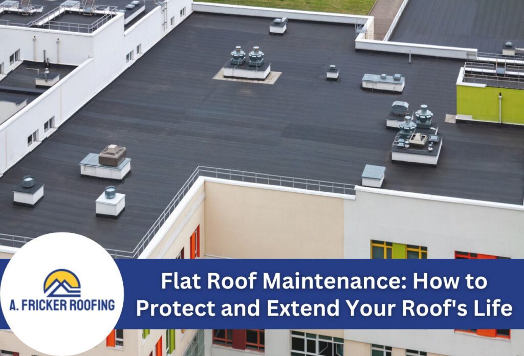 Flat roof maintenance guide by a. Fricker roofing on building rooftop